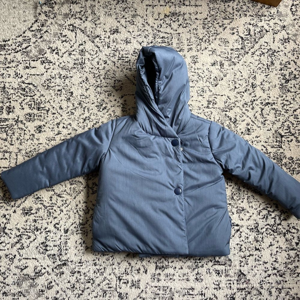Hanna Andersson blue all wrapped up puffer style jacket size 130 size 8
